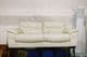 186405 / CREAM LEATHER SOFA - 210CM LONG (CLASSED AS A LARGE 2 SEAT OR SMALL 3 SEAT)